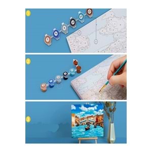 Sayılarla Boyama Ve Hobi Seti 30x40 Fırça ve Boya Dahil Kuşlar