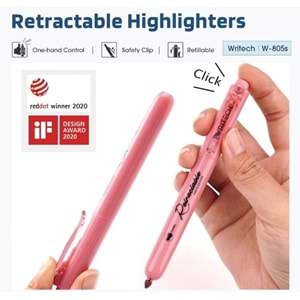 Writech Basmalı Fosforlu Kalem Pastel Pembe W-805s