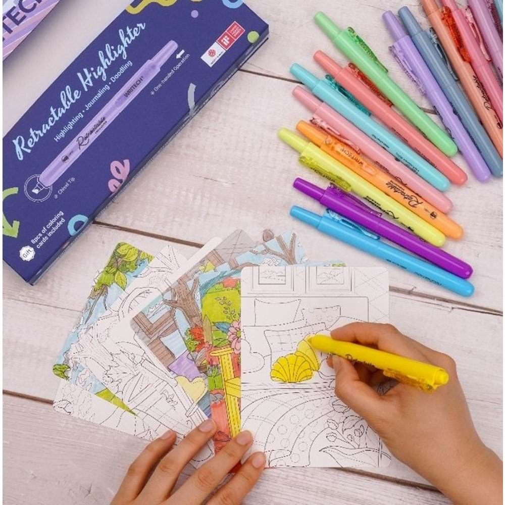 Writech Basmalı Fosforlu Kalem Pastel Pembe W-805s