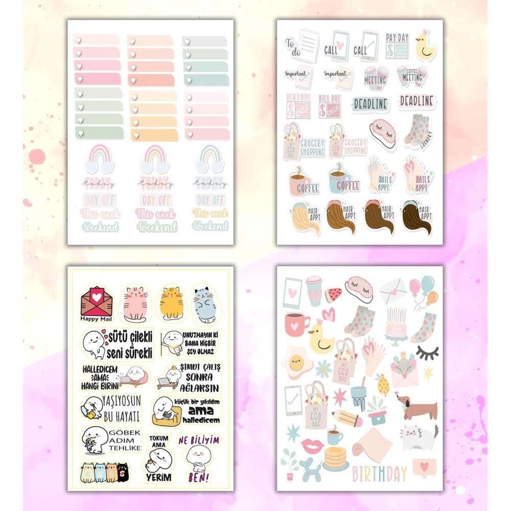 Girl Power My DIY Sticker Book 24x17 cm 16 Sayfa Özel Tasarım Rengarenk Sticker Kitabı (Bam-1216)