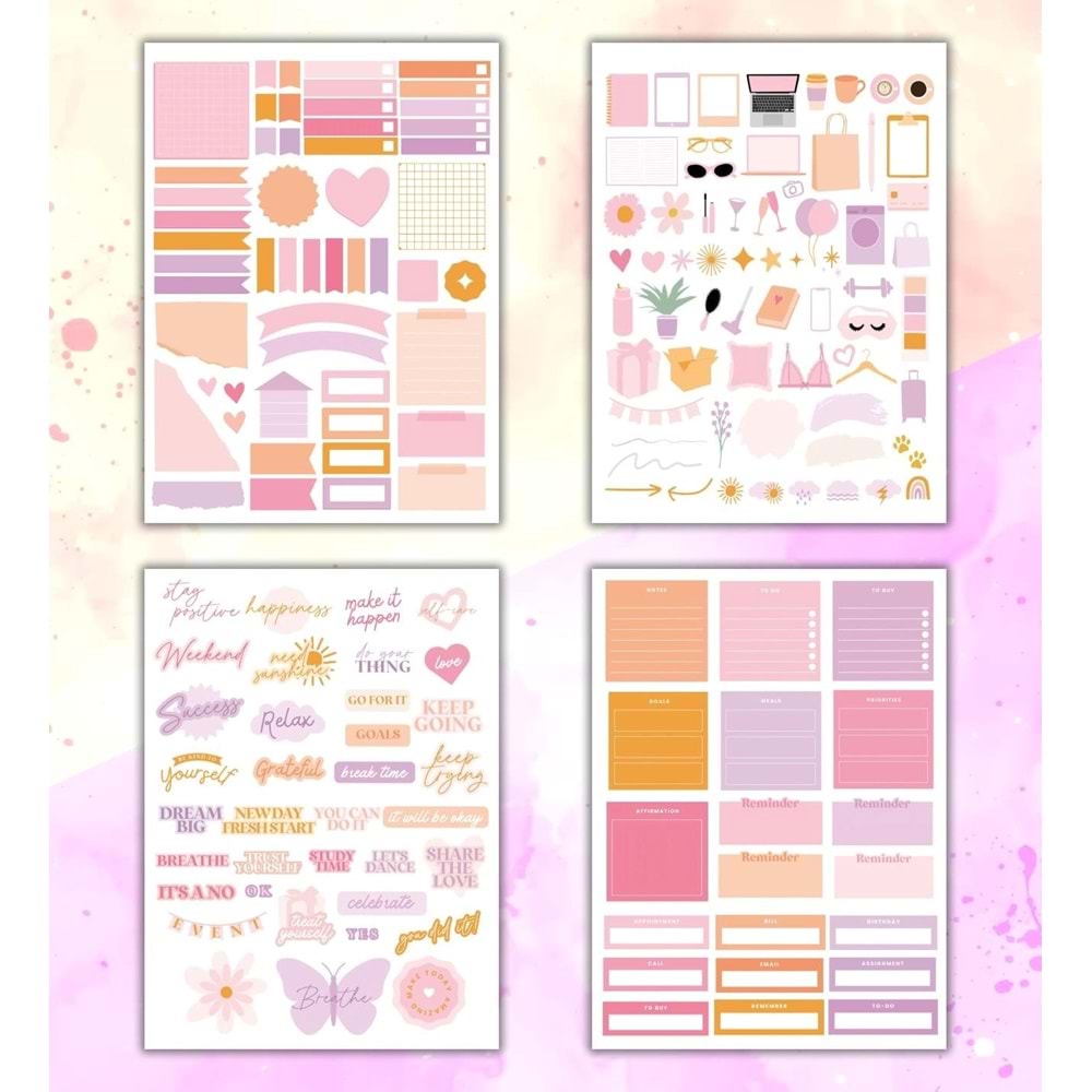 Girl Power My DIY Sticker Book 24x17 cm 16 Sayfa Özel Tasarım Rengarenk Sticker Kitabı (Bam-1216)