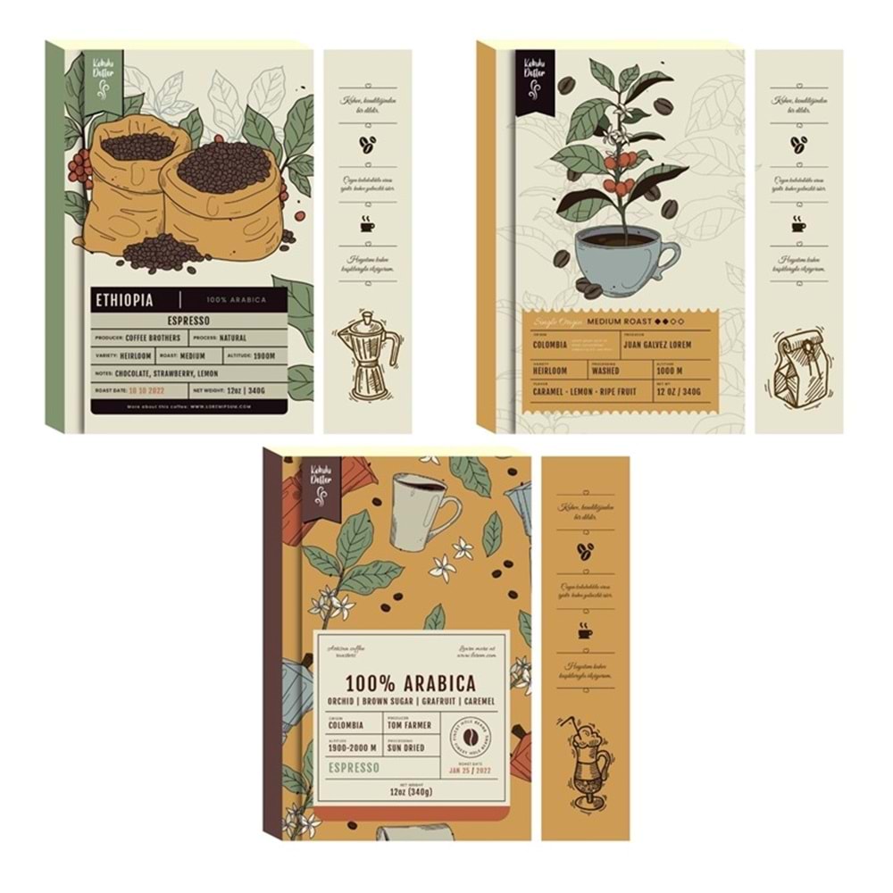 Lilamor Kahve Kokulu Ayraçlı Defter 12.5x19.5 220 Syf