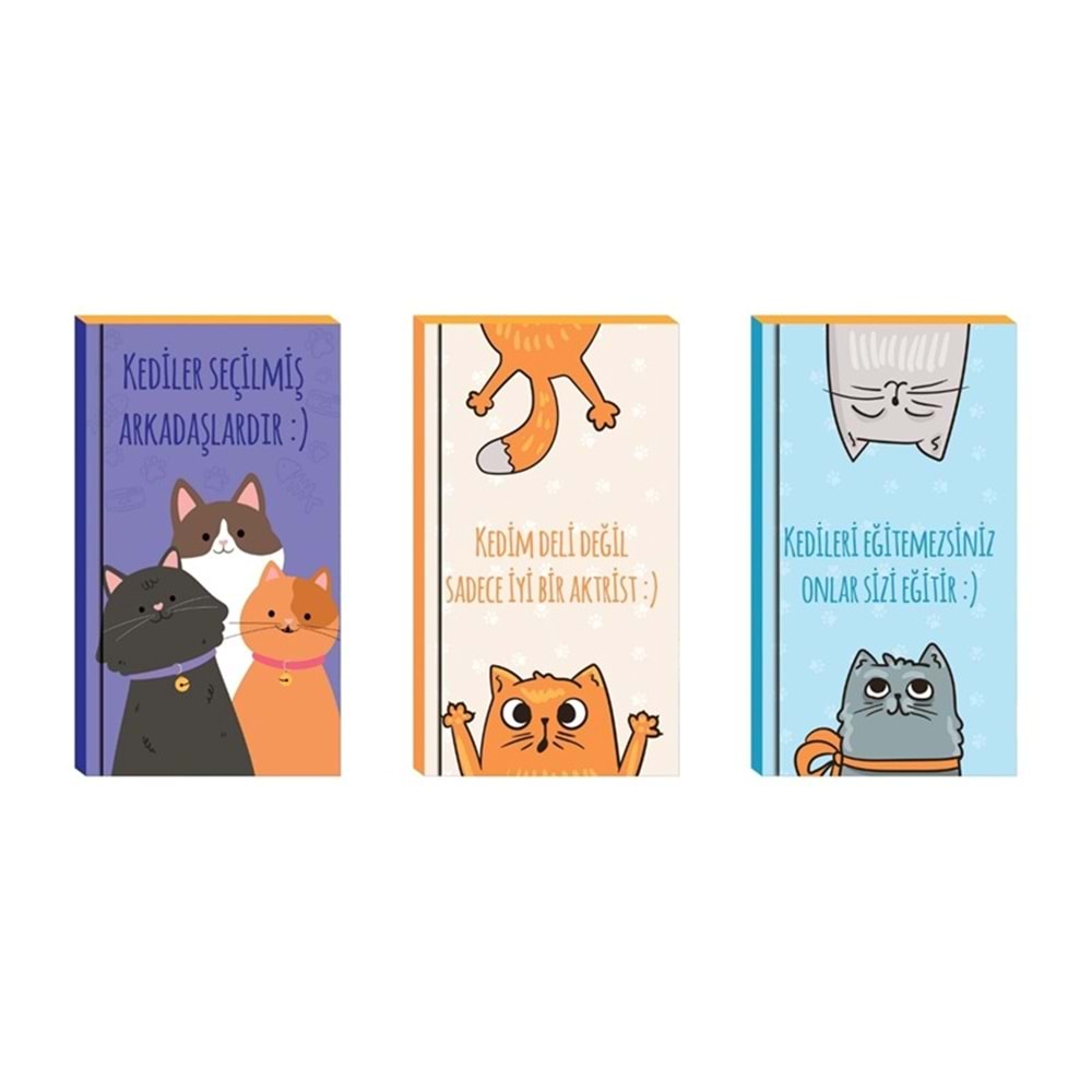 Lilamor Kedi Defter Çizgili 9x16 48 Syf.
