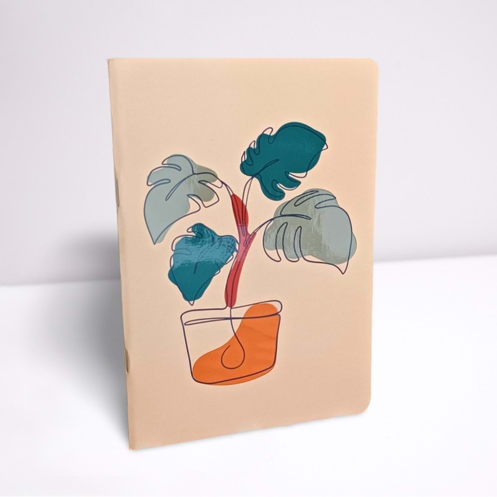 Lilamor Tel Dikiş A5 Çizgili Defter Çiçek 80 Syf