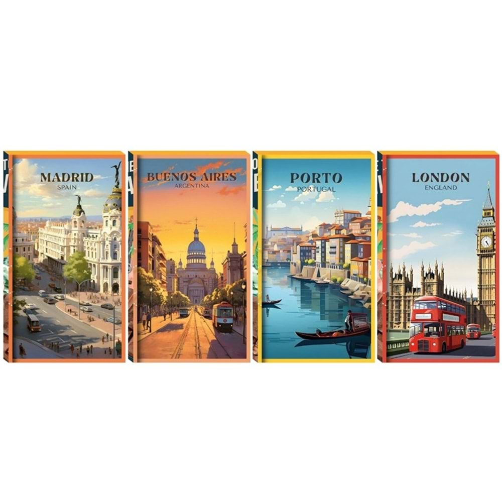 Lilamor Şehirler Çizgili Not Defteri 9x16 cm 48 Syf.