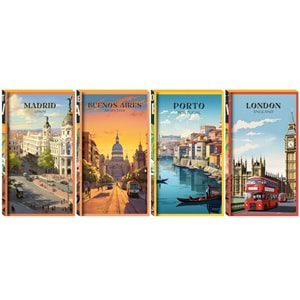 Lilamor Şehirler Çizgili Not Defteri 9x16 cm 48 Syf.