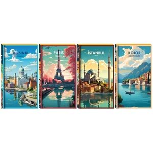 Lilamor Şehirler Çizgili Not Defteri 9x16 cm 48 Syf.