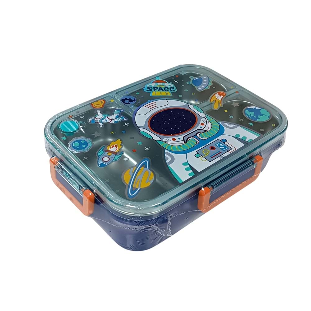 Vest Astronot 2 Şeffaf Kapaklı Çelik Beslenme Kabı VST-BES0021