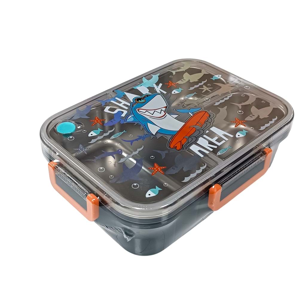 Vest Köpek Balığı Şeffaf Kapaklı Çelik Beslenme Kabı VST-BES0012