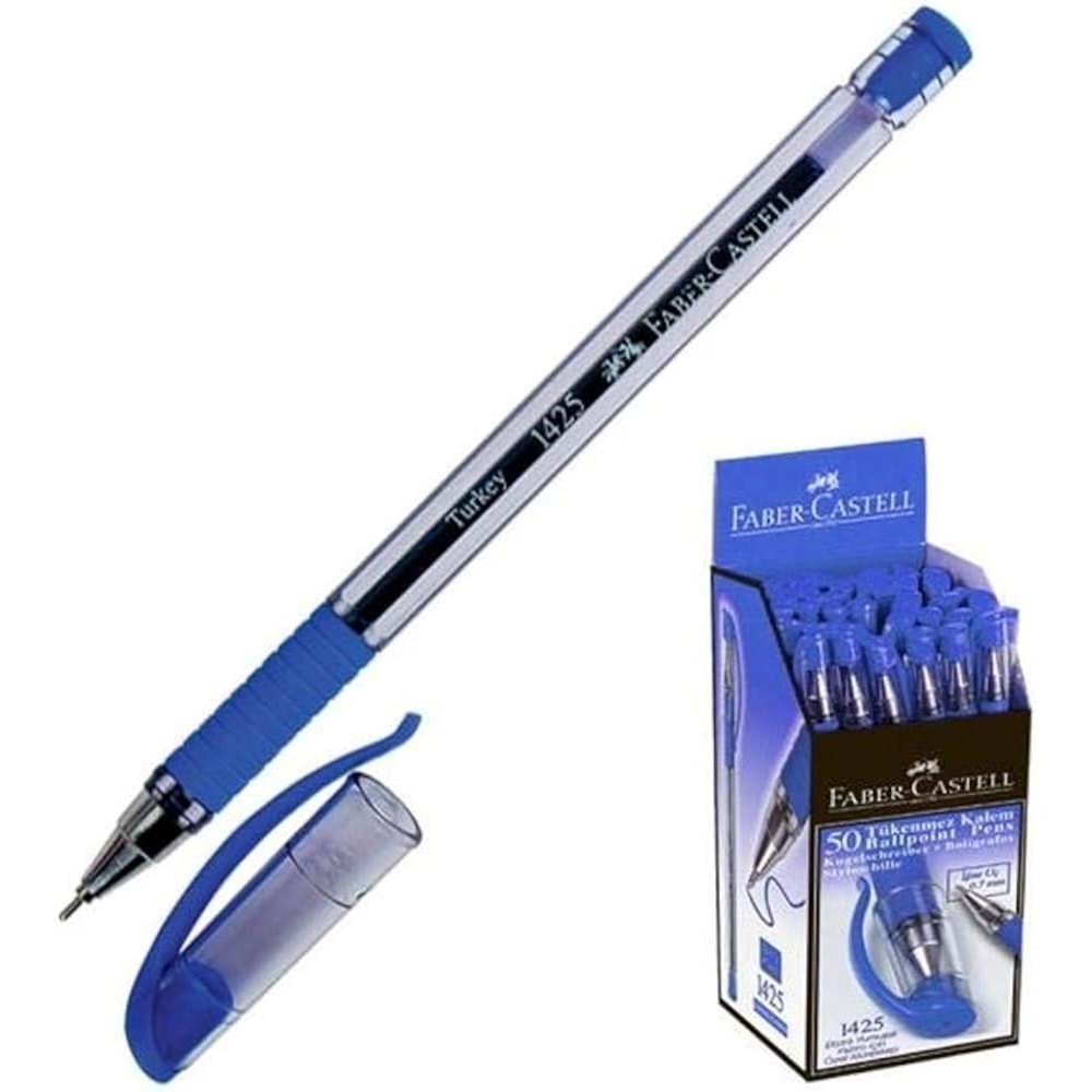 Faber-Castell 1425 İğne Uçlu Mavi Tükenmez Kalem 50 Li