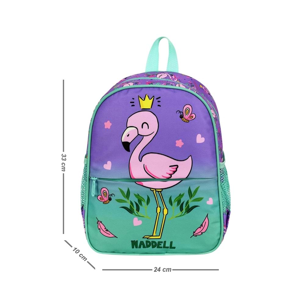 Waddell Yeşil Flamingo Desenli Anaokulu Sırt Çantası 24106