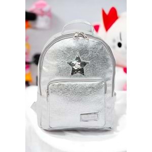 Hello Kitty Gümüş Parlak Anaokulu Çantası