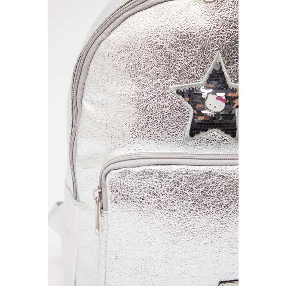 Hello Kitty Gümüş Parlak Anaokulu Çantası