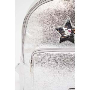 Hello Kitty Gümüş Parlak Anaokulu Çantası