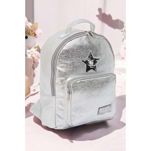 Hello Kitty Gümüş Parlak Anaokulu Çantası
