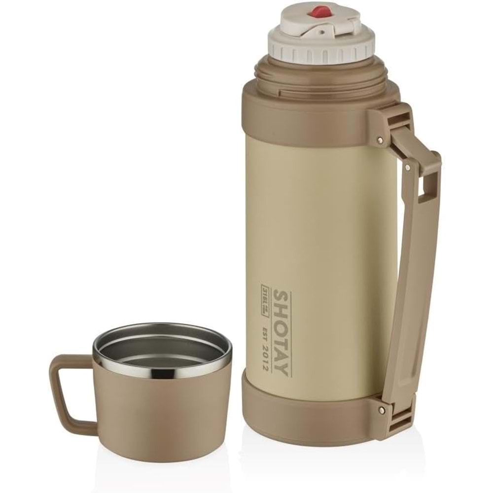 Shotay Nature Çelik Termos Matara 1200 ml. ST-8235 (4 Asorti)