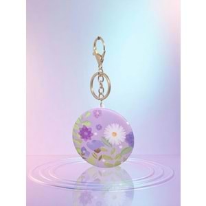 Gıpta Yuvarlak Ayna Anahtarlıklı Big Flower K9918