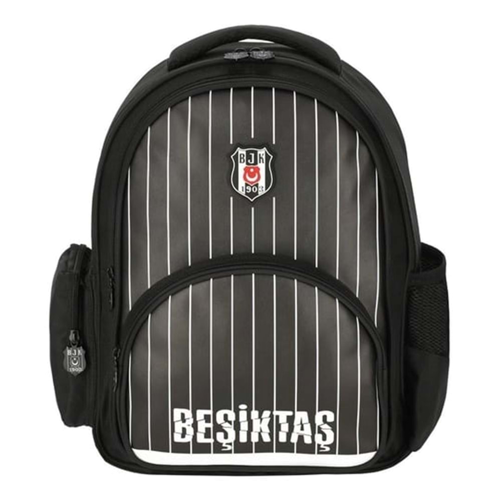Me Çanta Beşiktaş İnce Çubuk Desenli Suni Deri Okul Çantası 25352