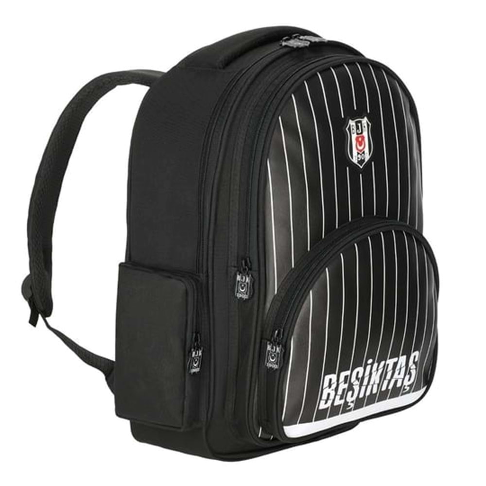 Me Çanta Beşiktaş İnce Çubuk Desenli Suni Deri Okul Çantası 25352