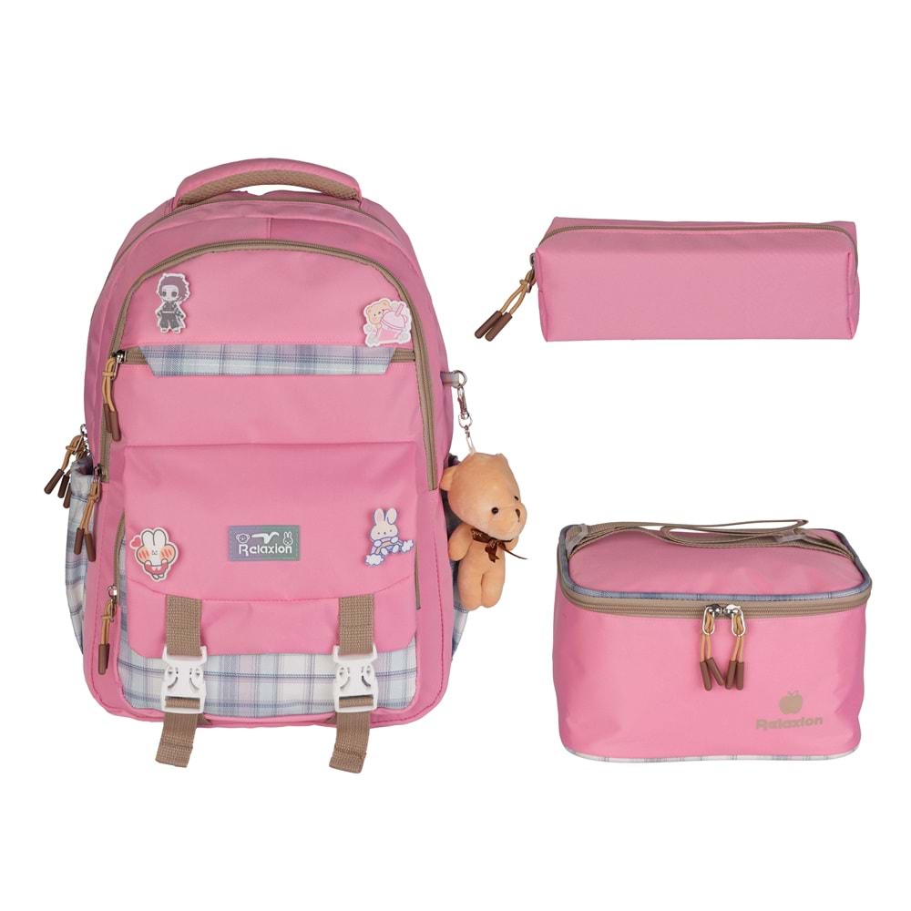 Relaxion Kore Tarzı İlkokul Çantası Beslenme+Kalemlik 1396