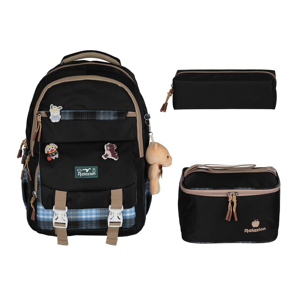 Relaxion Kore Tarzı İlkokul Çantası Beslenme+Kalemlik 1396