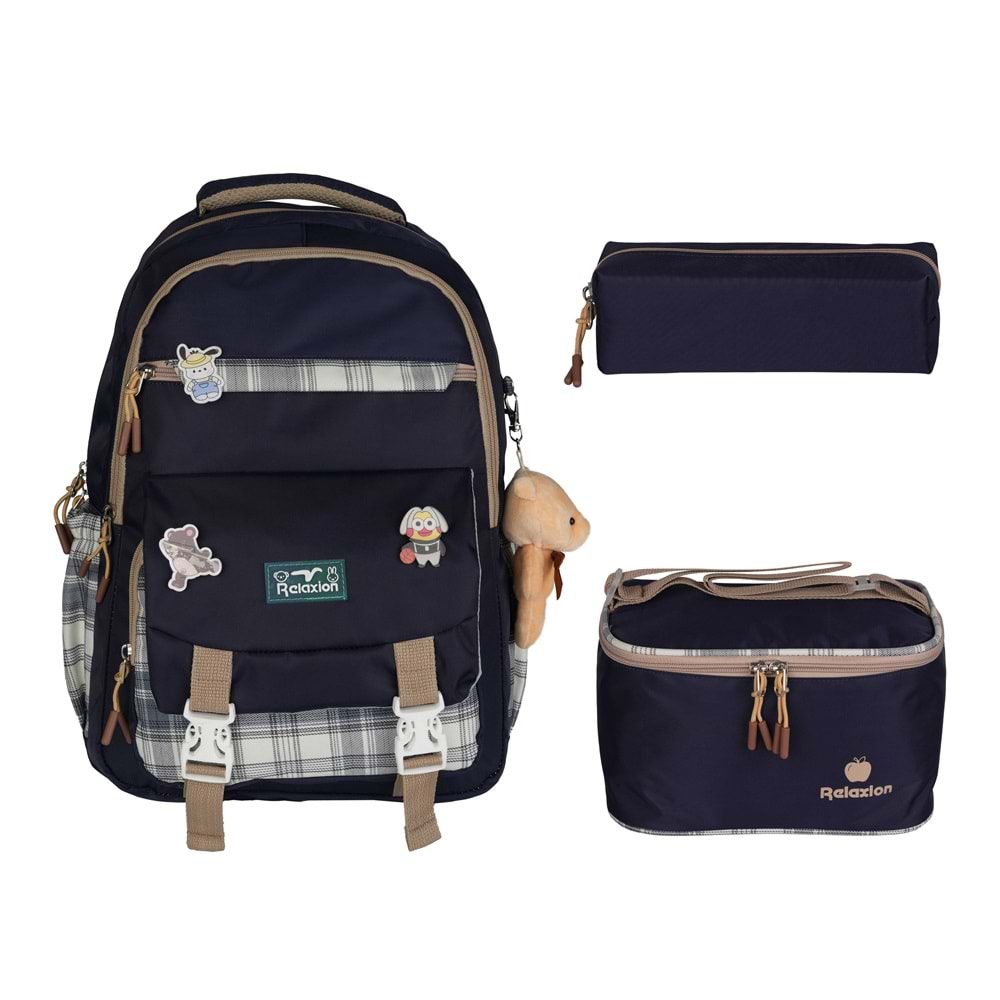 Relaxion Kore Tarzı İlkokul Çantası Beslenme+Kalemlik 1396