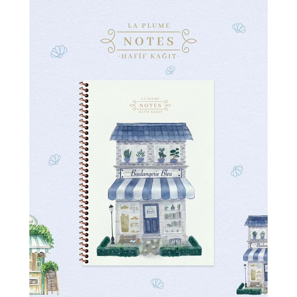 Keskin Color La Plume Shop Karton Kap. Spr. 80 Yp. Çizgili Defter 16,5x22,5 cm