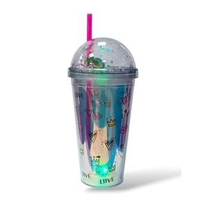 Figürlü Işıklı Pipetli Bardak 450 ml. TGB405G