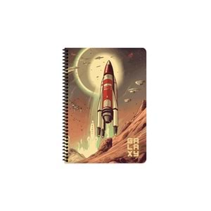 Keskin Color Galaxy Spr.PP Kp. Çıkartmalı A4 80 Yp. Kareli Defter