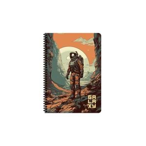 Keskin Color Galaxy Spr.PP Kp. Çıkartmalı A4 80 Yp. Kareli Defter