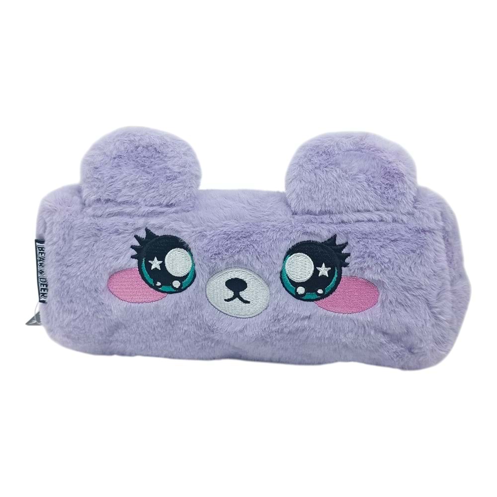 Bear&Deer Peluş Sevimli Kedi Mor Kalem Kutusu BD-KCS276