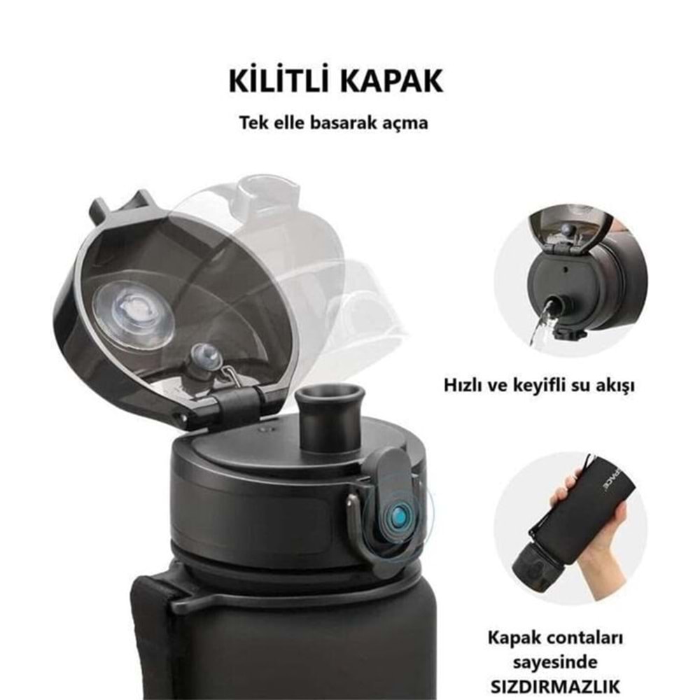 Uzspace Tritan Matara 650 ml. Fuşya 3037