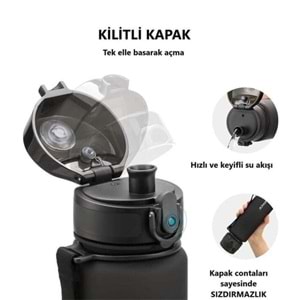 Uzspace Tritan Matara 650 ml. Fuşya 3037