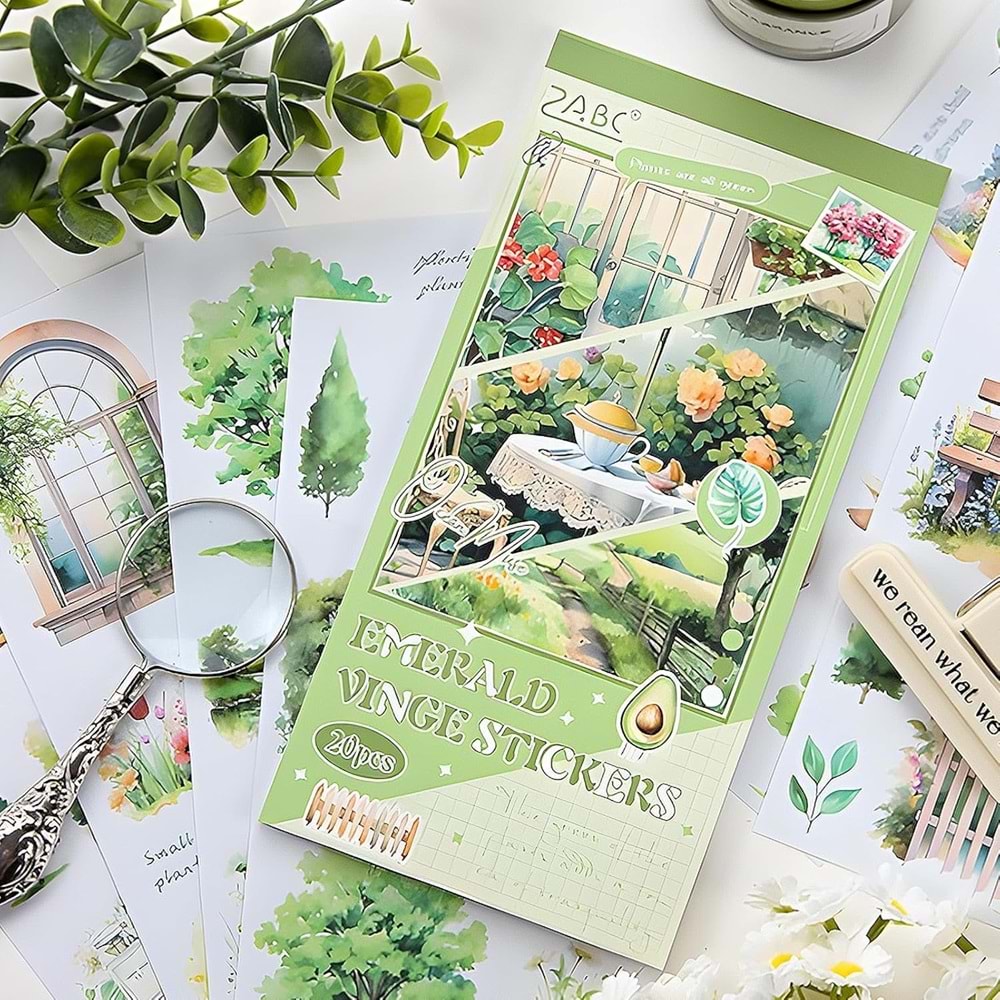 Puslu Anılar Zümrüt Sticker Defteri 20 Sayfa