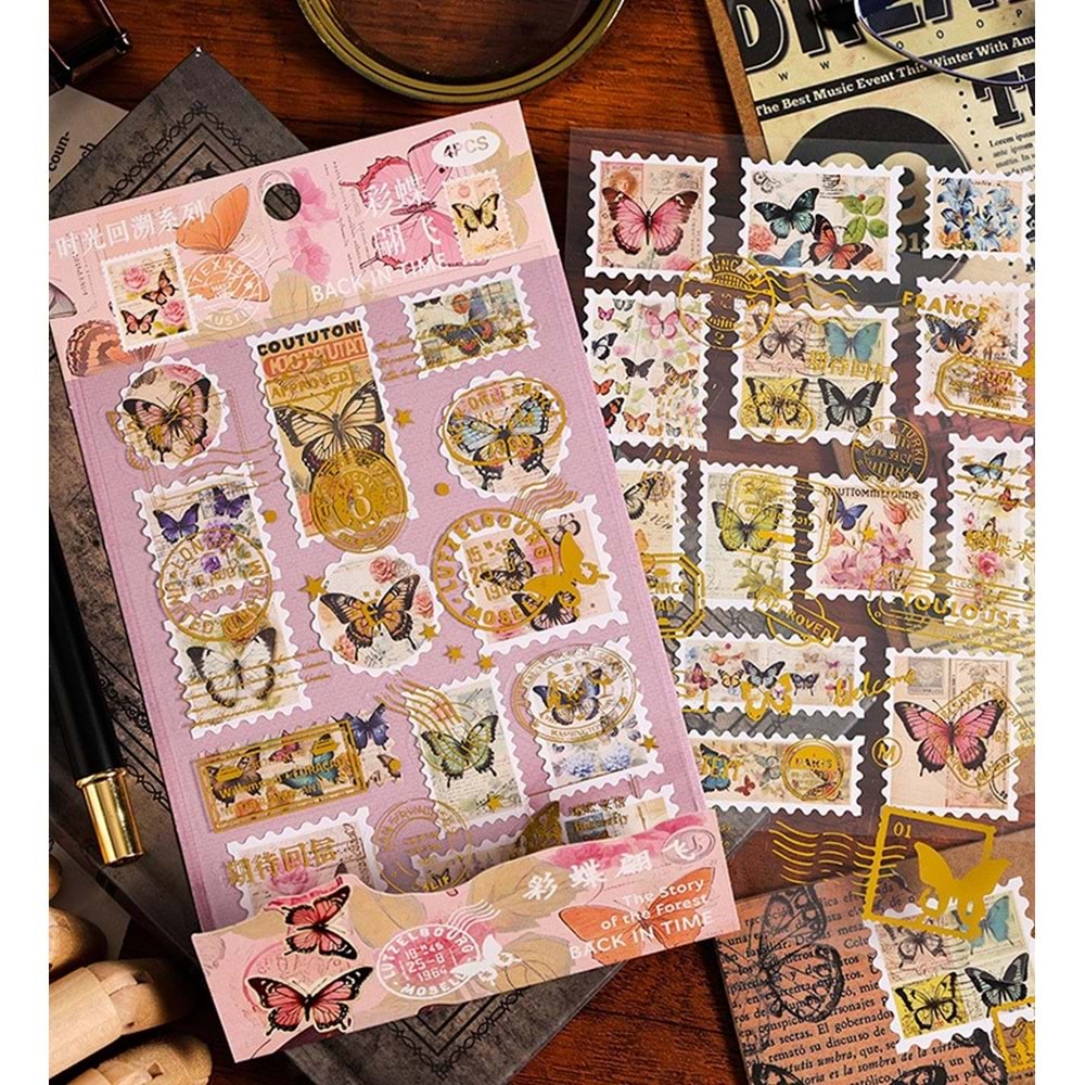 Yaldızlı Plastik Pul 4 Sayfa BM-1774