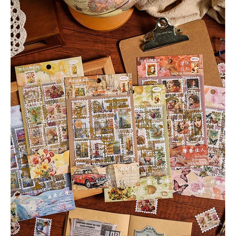 Yaldızlı Plastik Pul 4 Sayfa BM-1774