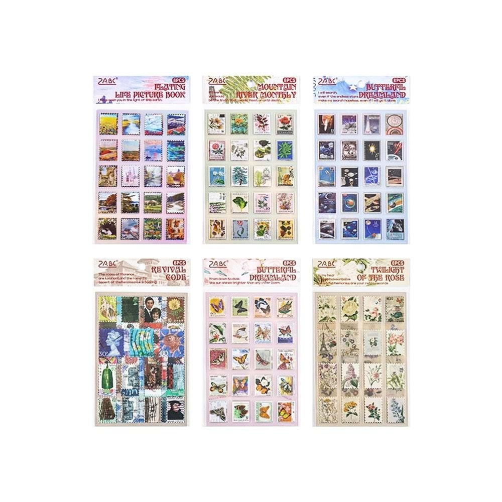 Plastik Pul Sticker 8 Sayfa BM-1776