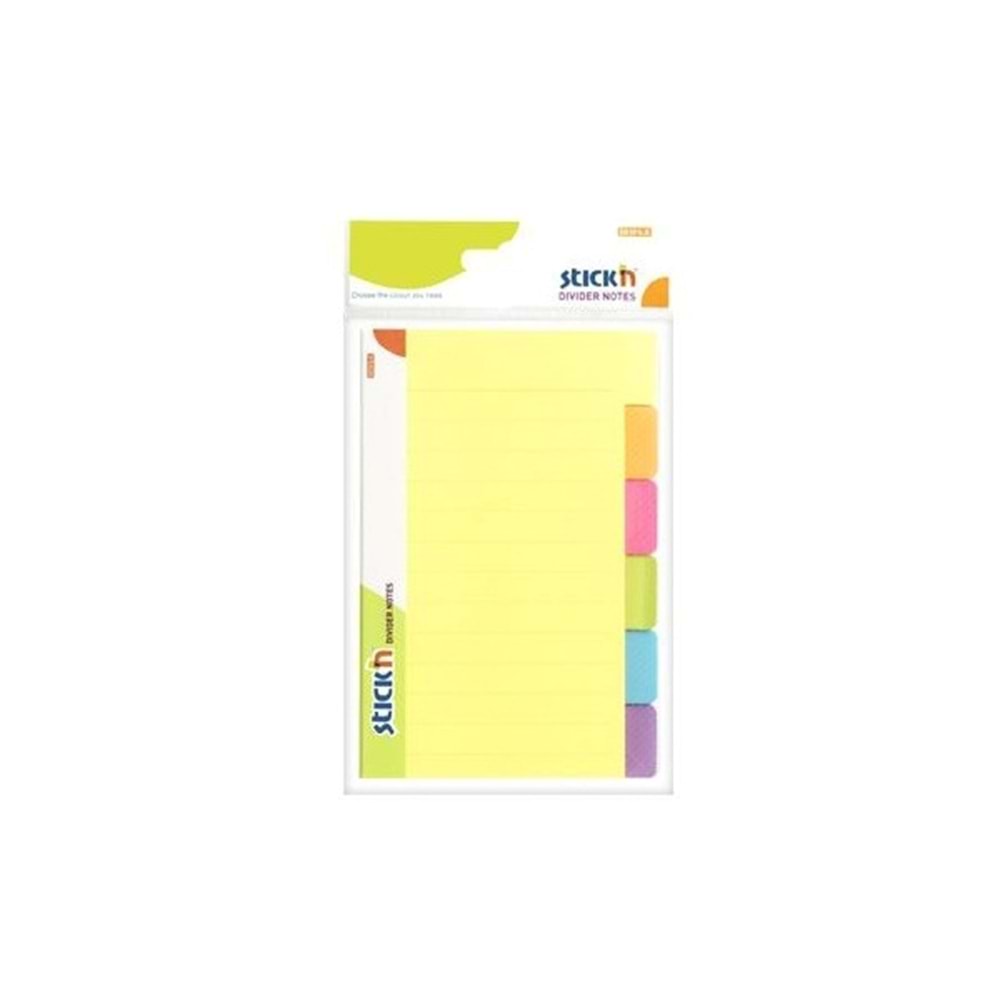 Stickn Yapışkanlı Not Kağıdı Magic Seperatörlü Çizgili 60 Yp 148x98 6 Neon Renk 21460