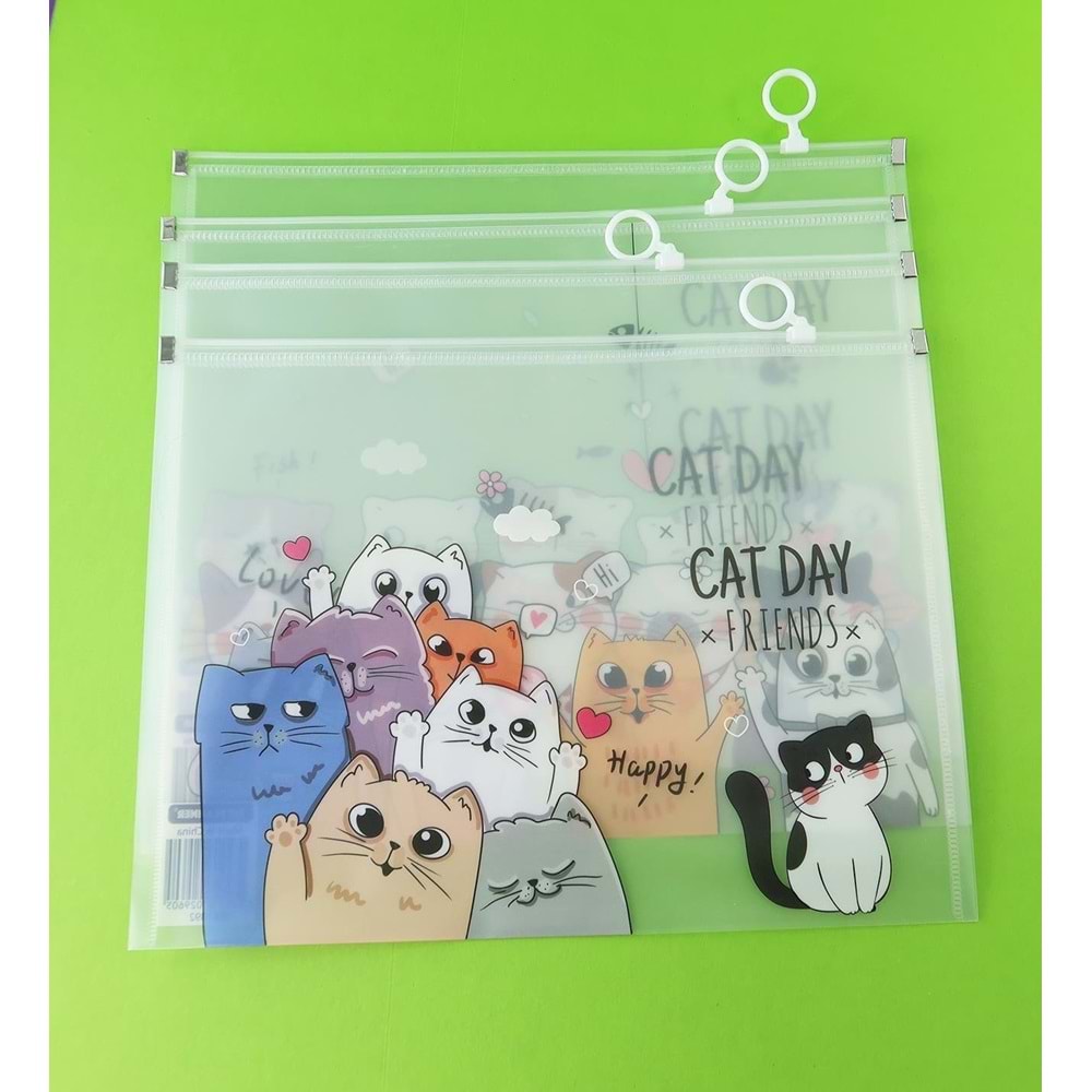 Kedi Tasarımlı A4 Dosya (BM-1892)