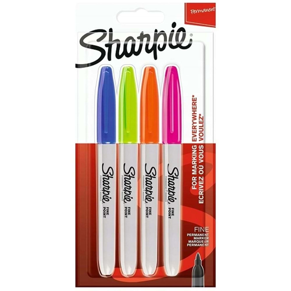 Sharpie Permanent Markör Fine Canlı Renkler 4 Lü