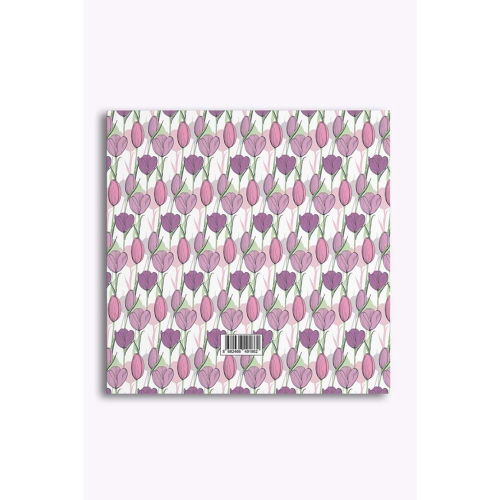 My Mia Art Pembe Lale Kenar Baskılı Defter, 16x16 cm