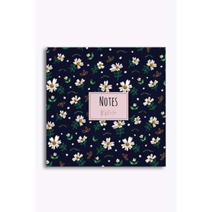 My Mia Art Mavi Papatya Kenar Baskılı Defter, 16x16 cm