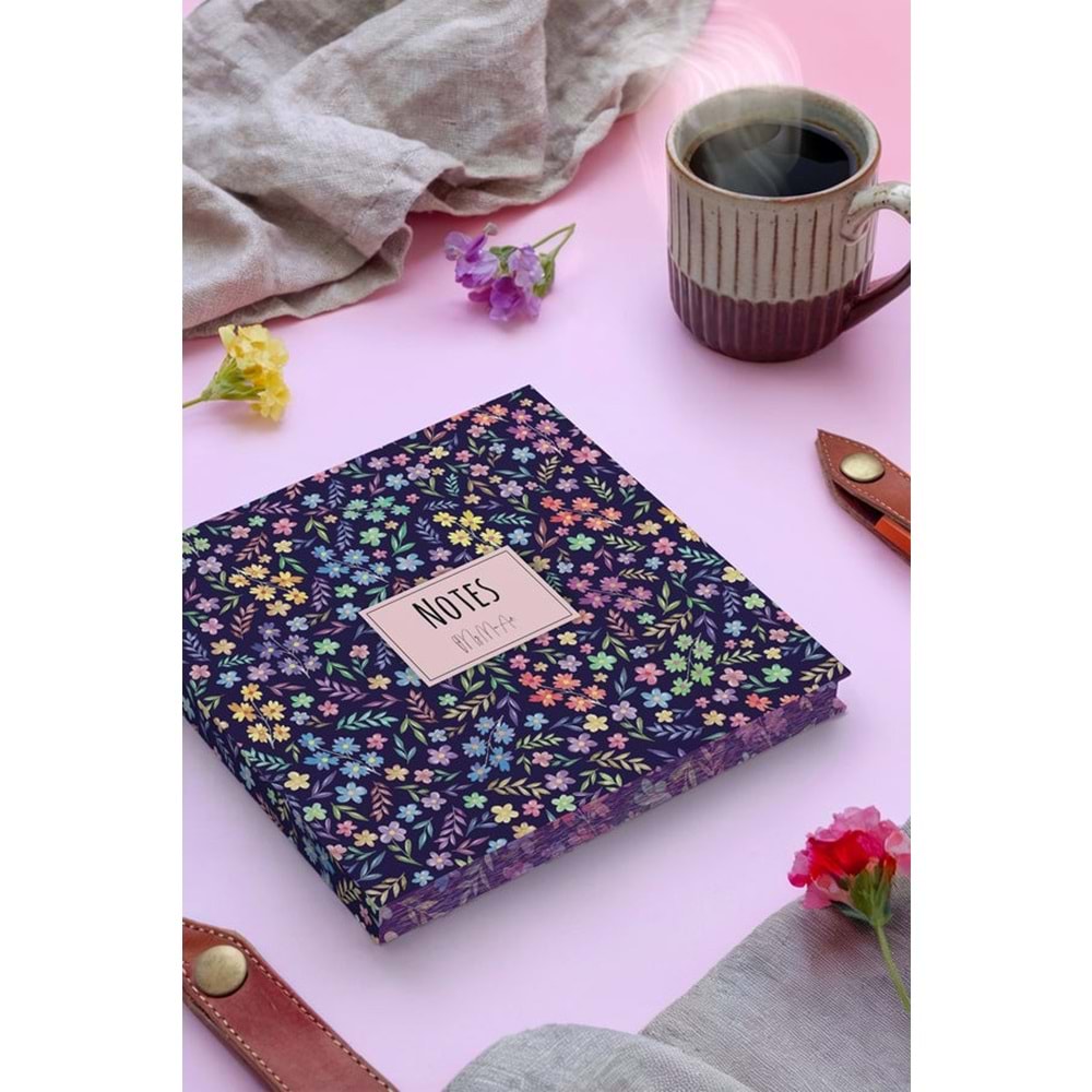 My Mia Art Kır Çiçeği Kenar Baskılı Defter, 16x16 cm