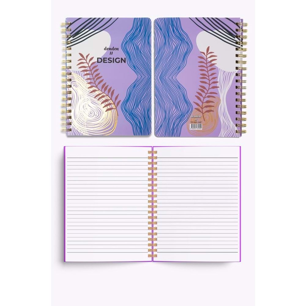 Denden Redactar Mor Spiralli Defter, 17x24 cm