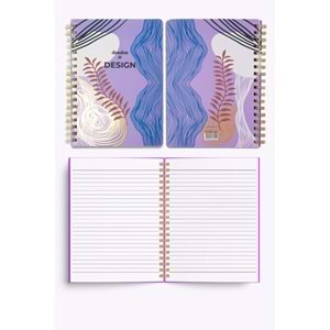 Denden Redactar Mor Spiralli Defter, 17x24 cm