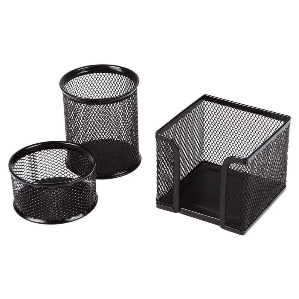 Kraf Metal Perfore Masa Üstü Seti 470G Siyah 3 Lü