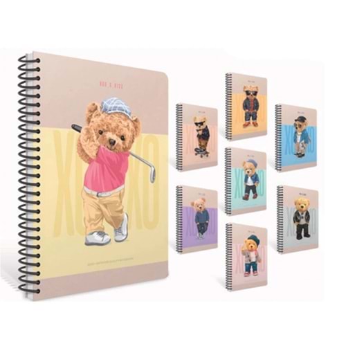 Gıpta XoXo Spiralli Kar. Kap. A6 80 Yp. Çizgili Defter