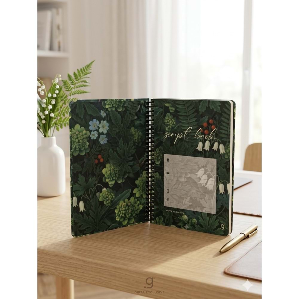 Gıpta Script Book Sprl. Sert Kpk. Defter 17x24 80 Yp. Kareli
