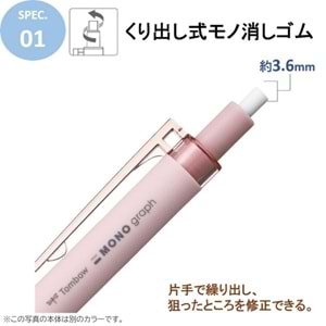 Tombow Mono Graph Lite Mineral Color 0.5mm Mekanik Kurşun Kalem Şeffaf Bej