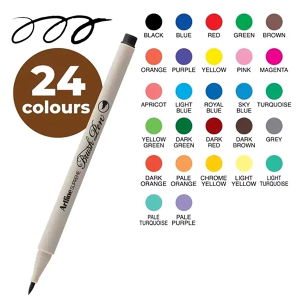 Artline Supreme Brush Uçlu Kalem Fosforlu Yeşil